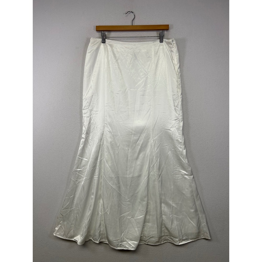 Bridal Minimalist H&M Divided 10 White Satin Mermaid Maxi Skirt Lined Silky